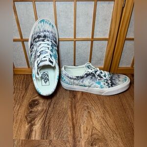 Vans Era Tie Dye Blue Gray Sneakers Women’s Size 7.5 Canvas Low Top Skate Shoes